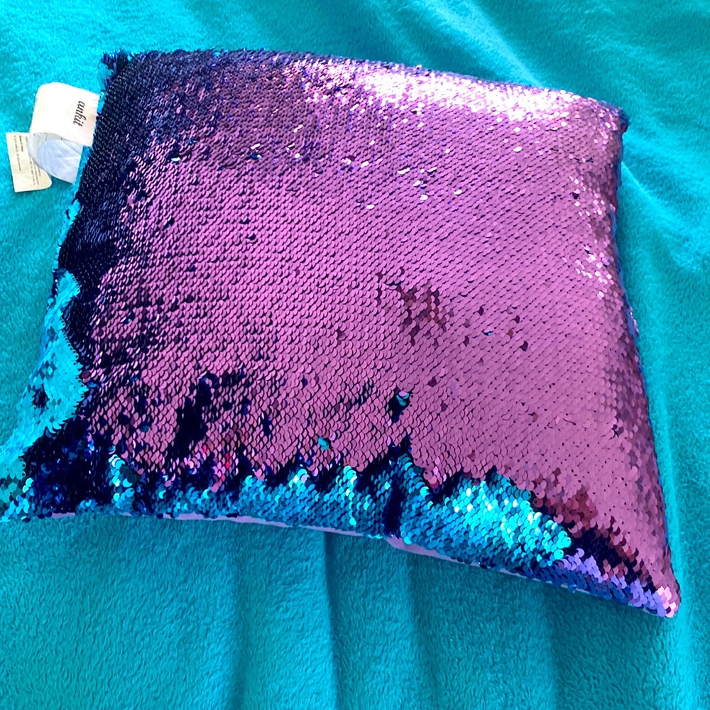 Girls sequined throw pillow